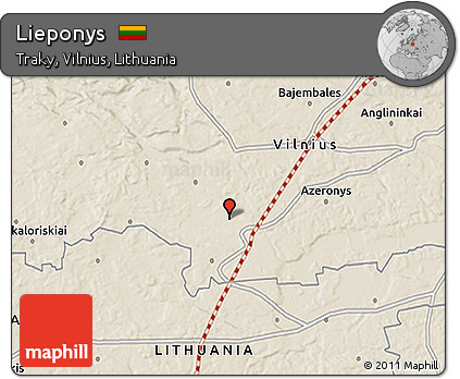Shaded Relief 3D Map of Lieponys