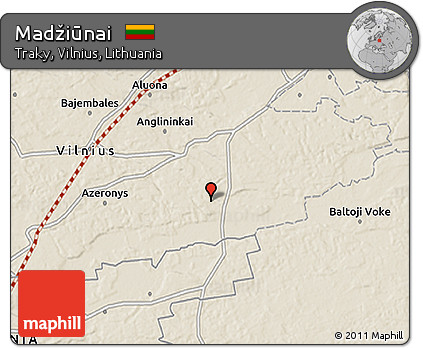 Shaded Relief 3D Map of Madžiūnai
