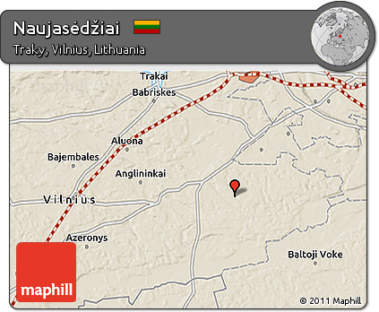 Shaded Relief 3D Map of Naujasėdžiai