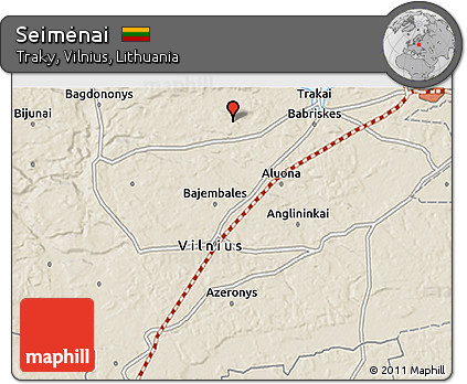 Shaded Relief 3D Map of Seimėnai
