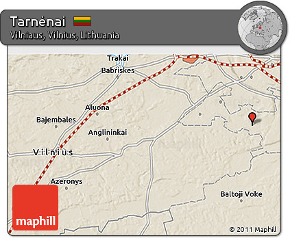 Shaded Relief 3D Map of Tarnėnai