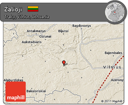 Shaded Relief 3D Map of Žalioji