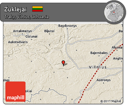 Shaded Relief 3D Map of Žuklėjai