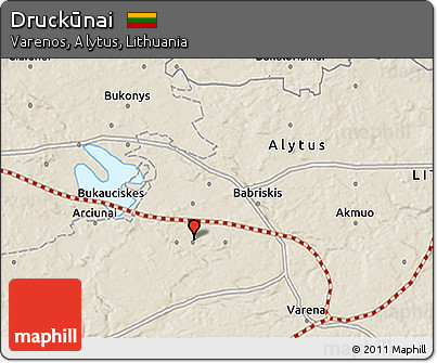 Shaded Relief 3D Map of Druckūnai