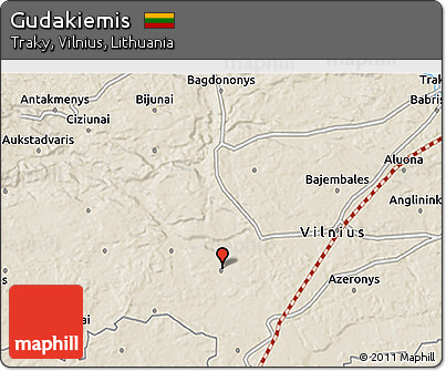 Shaded Relief 3D Map of Gudakiemis