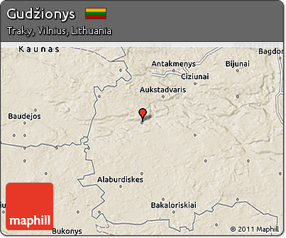 Shaded Relief 3D Map of Gudžionys