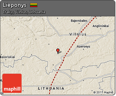 Shaded Relief 3D Map of Lieponys