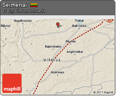 Shaded Relief 3D Map of Seimėnai
