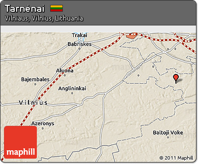 Shaded Relief 3D Map of Tarnėnai