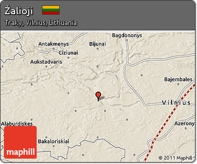 Shaded Relief 3D Map of Žalioji