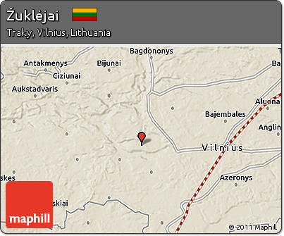 Shaded Relief 3D Map of Žuklėjai