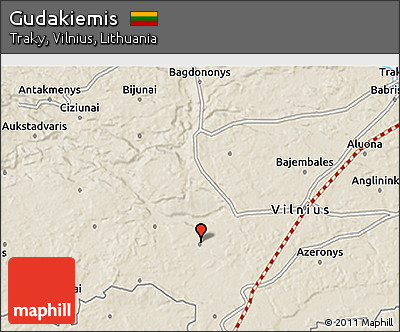 Shaded Relief 3D Map of Gudakiemis