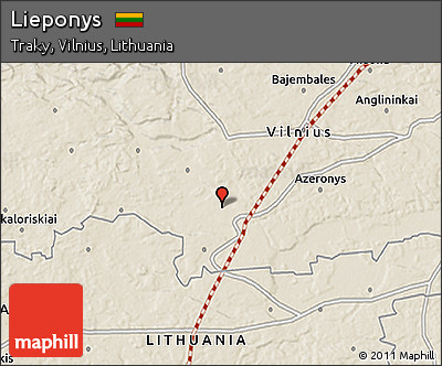 Shaded Relief 3D Map of Lieponys