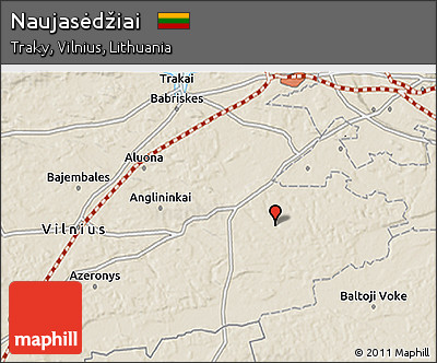 Shaded Relief 3D Map of Naujasėdžiai