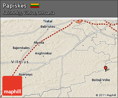 Shaded Relief 3D Map of Papiškės