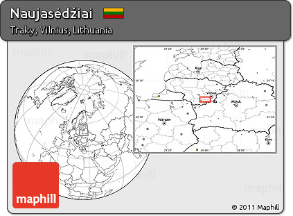 Blank Location Map of Naujasėdžiai