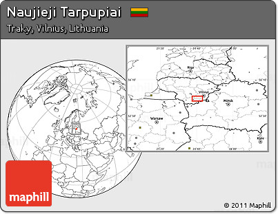 Blank Location Map of Naujieji Tarpupiai