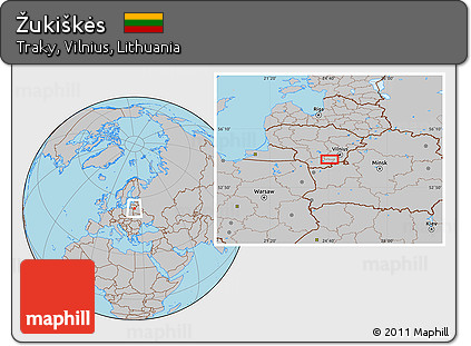 Gray Location Map of Žukiškės