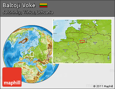 Physical Location Map of Baltoji Vokė