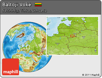 Physical Location Map of Baltoji Vokė