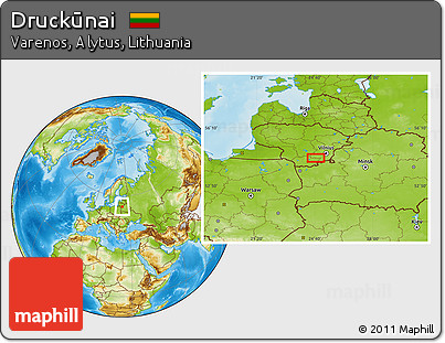 Physical Location Map of Druckūnai