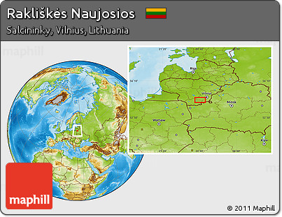Physical Location Map of Rakliškės Naujosios