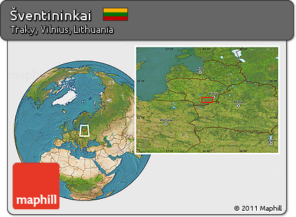 Satellite Location Map of Šventininkai