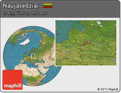 Satellite Location Map of Naujasėdžiai