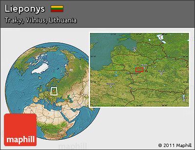 Satellite Location Map of Lieponys