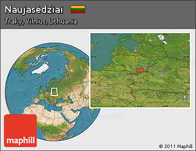 Satellite Location Map of Naujasėdžiai