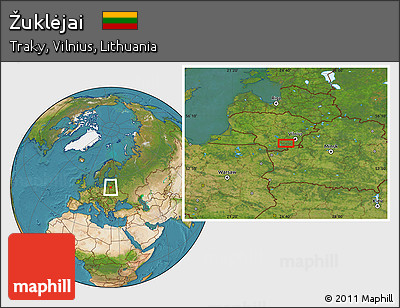 Satellite Location Map of Žuklėjai