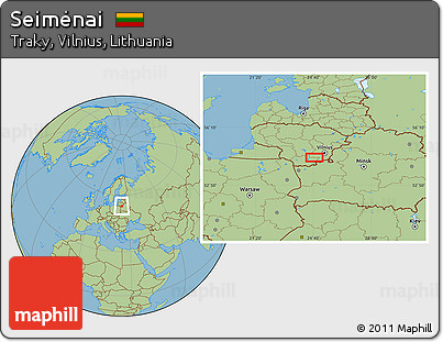 Savanna Style Location Map of Seimėnai