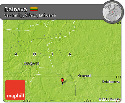 Physical Map of Dainava