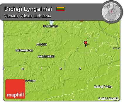 Physical Map of Didieji Lyngainiai