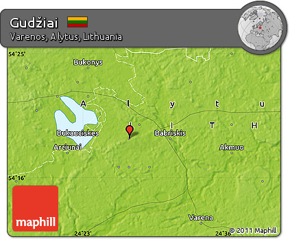 Physical Map of Gudžiai