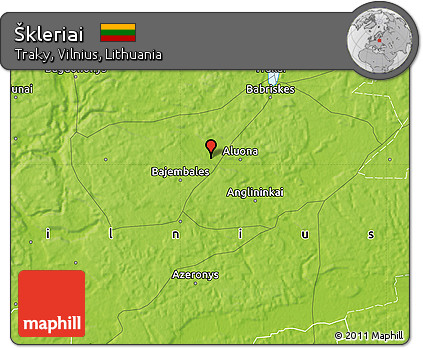 Physical Map of Škleriai