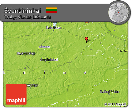 Physical Map of Šventininkai
