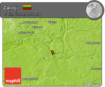 Physical Map of Žalioji