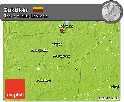 Physical Map of Žukiškės
