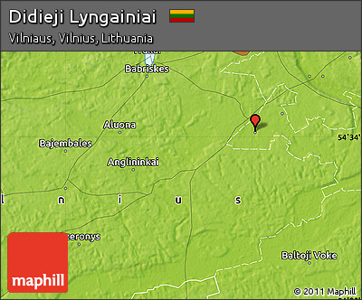 Physical Map of Didieji Lyngainiai