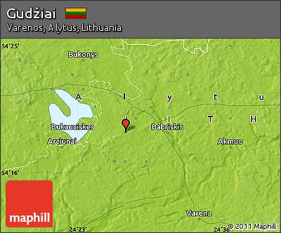 Physical Map of Gudžiai