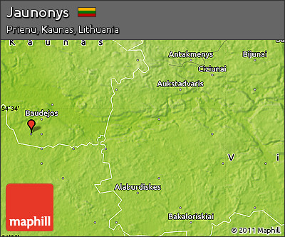 Physical Map of Jaunonys