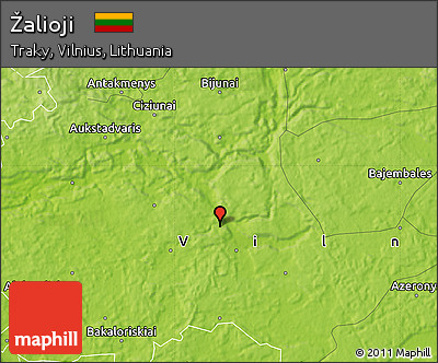 Physical Map of Žalioji