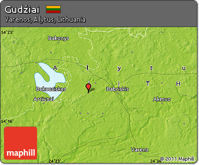 Physical Map of Gudžiai
