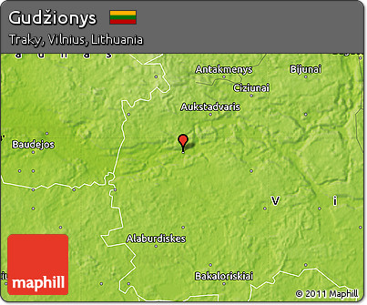 Physical Map of Gudžionys