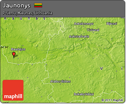 Physical Map of Jaunonys