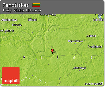 Physical Map of Panošiškės