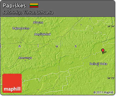 Physical Map of Papiškės