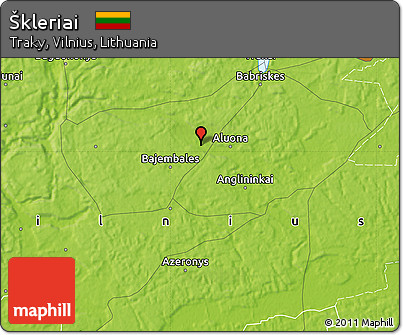 Physical Map of Škleriai