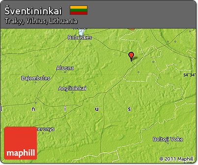 Physical Map of Šventininkai